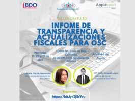 Participa en el taller Gratuito “Informe de Transparencia y Actualizaciones fiscales para OSC” realizado por Cadenas de Ayuda para México