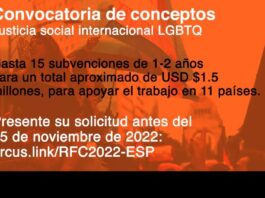 Convocatoria de Conceptos, Justicia Social Internacional LGBTQ