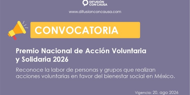 Convocatoria Premio Nacional de Acción Voluntaria y Solidaria 2026